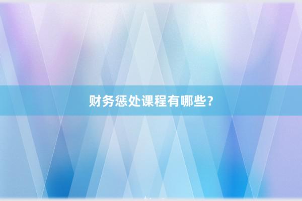 财务惩处课程有哪些？